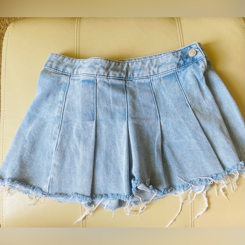 PacSun Sky Blue Wrap Denim Skirt